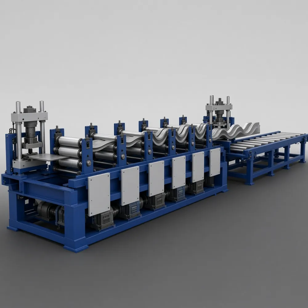 Illustrative rendering of a heavy roll forming line