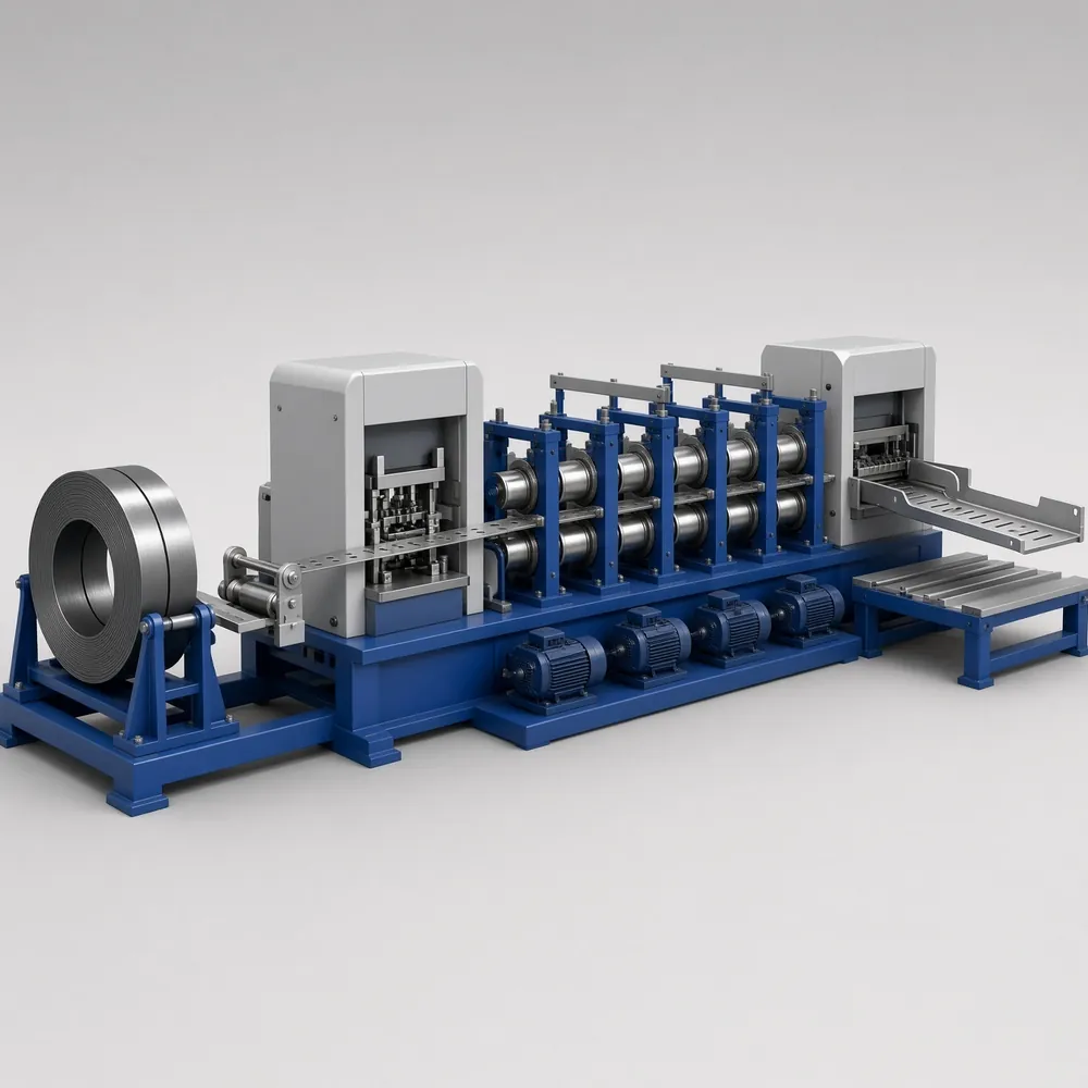 Illustrative rendering of a light gauge roll forming line