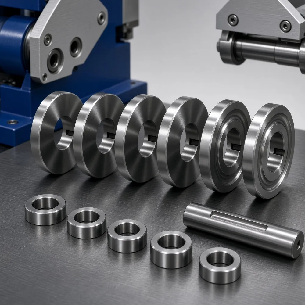 Illustrative rendering of roll tooling sets