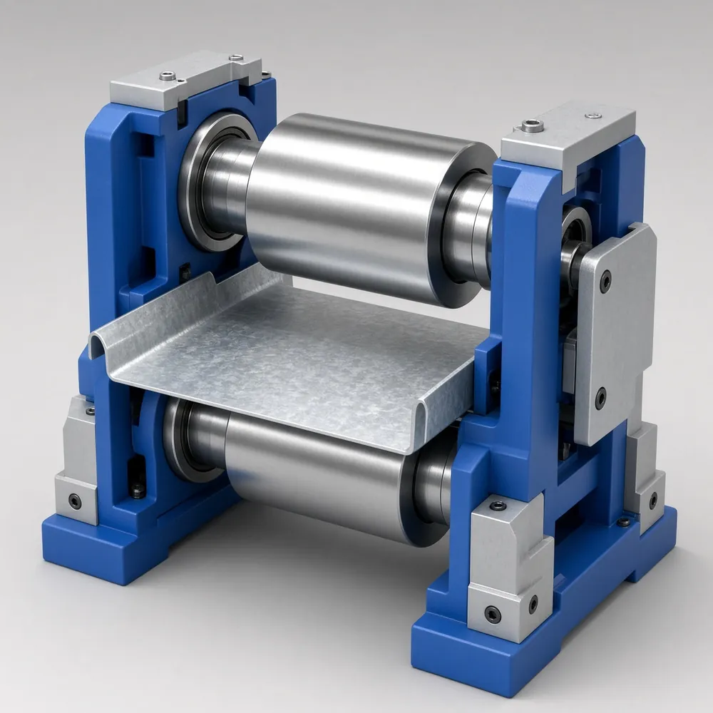 Illustrative rendering of the forming stand