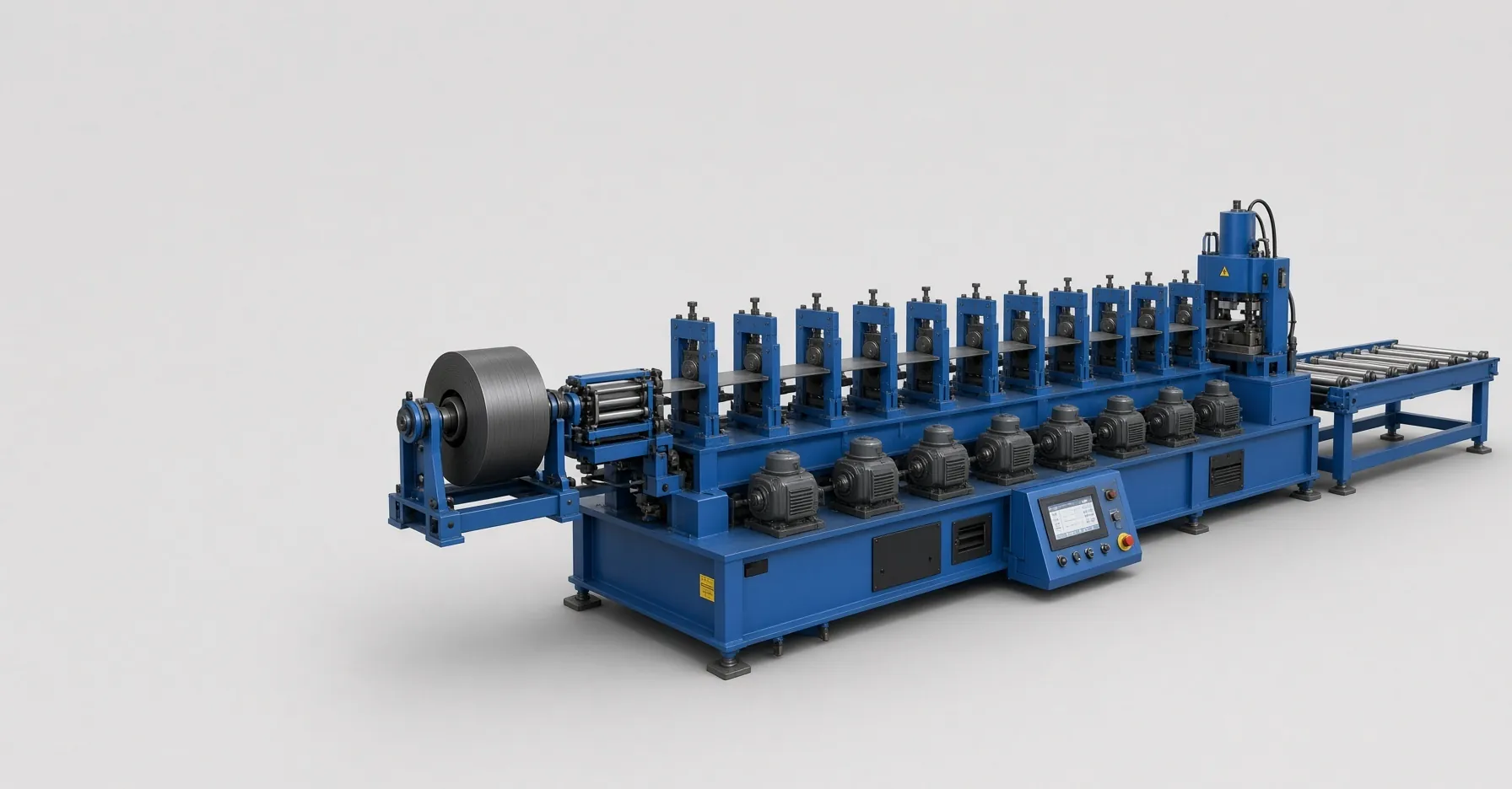 Illustrative rendering of a roll forming line